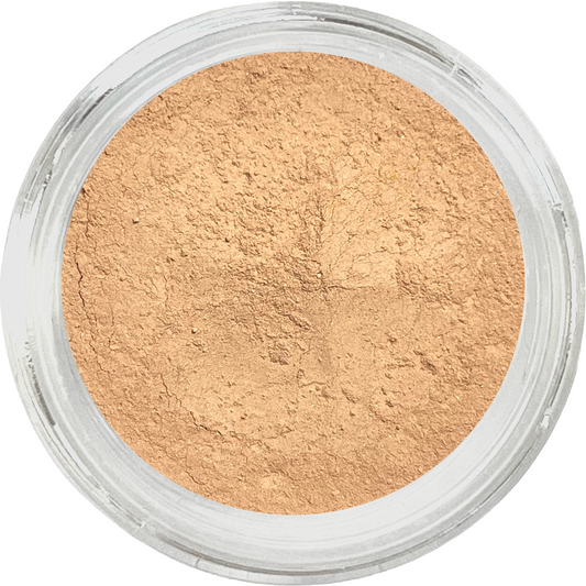warm medium tan mineral foundation