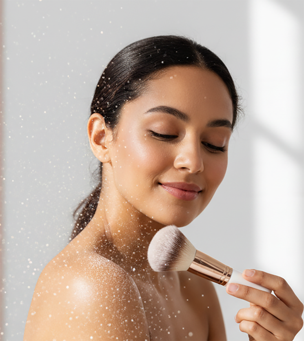 applying body shimmer