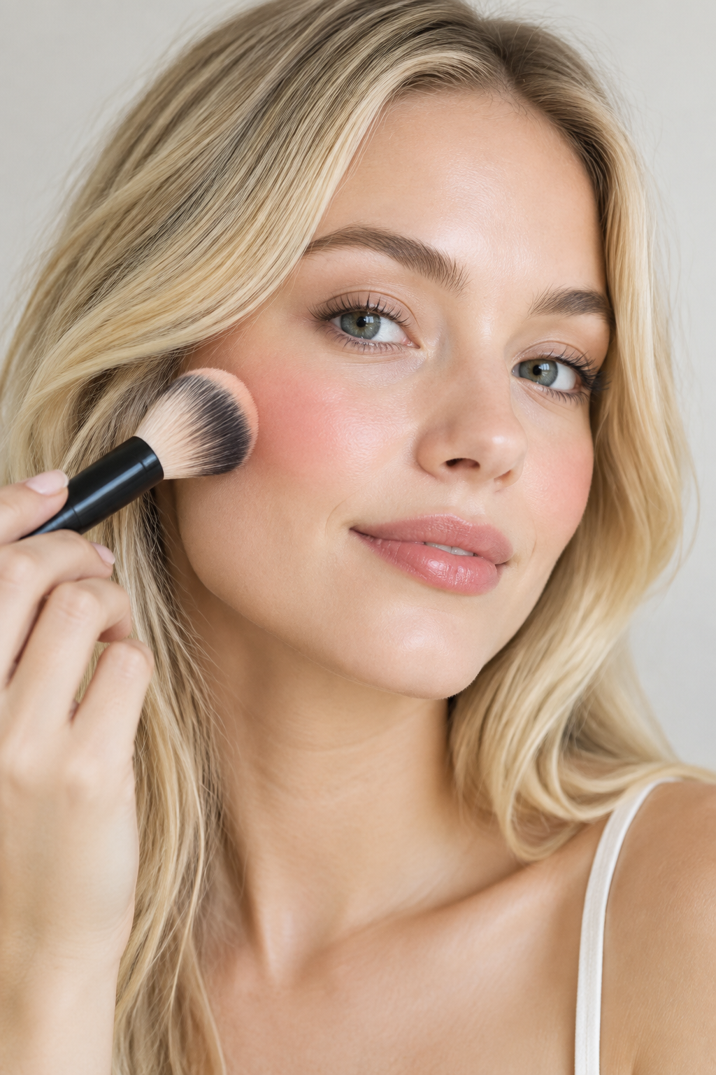 applying blush